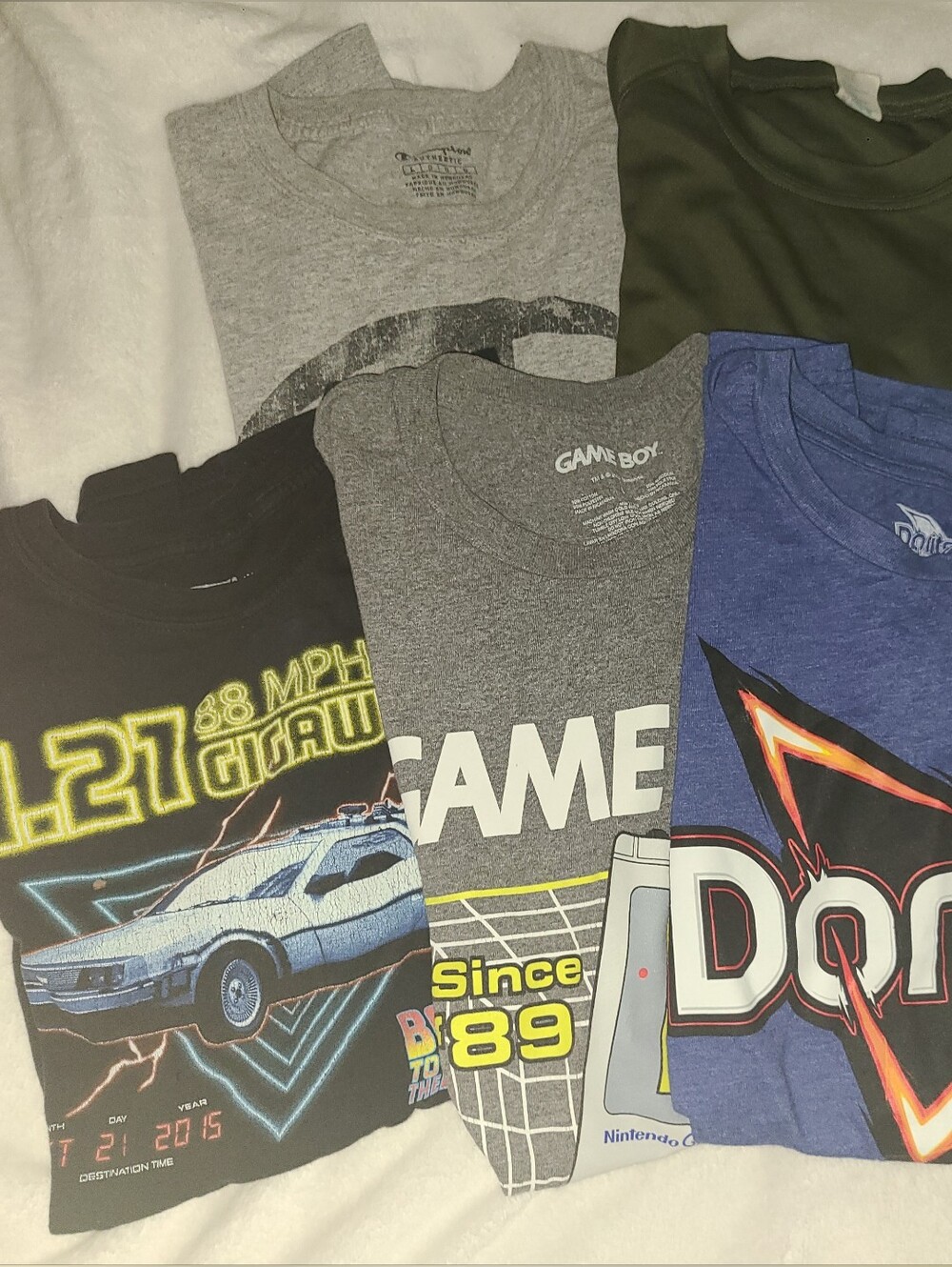 Mixed Boys' Graphic Tee Pack - Blue, Gray, Black, Olive, Heather